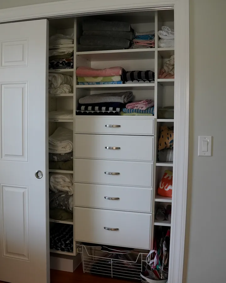 Before: the old reach-in closet with sliding doors
